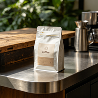 Wholesale Eco Flat Bottom Aluminum Foil Coffee Bean Bag Kraft Paper Package Pouch Custom Printed Packaging Bag with Ziplock