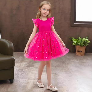 2025 nouveau été sans manches enfant en bas âge robe enfants bébé fille <span class=keywords><strong>Tutu</strong></span> tenues décontractées points enfants vêtements - Product Image 2