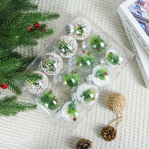 Nouvelles <span class=keywords><strong>Boules</strong></span> de Noël Transparentes en PET 6cm 12pcs Ornements Creux à Suspendre pour Mariage et <span class=keywords><strong>Maternelle</strong></span> - Product Image 4