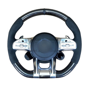 Volant de voiture en cuir perforé en fibre de carbone avancée avec LED pour AMG C63 E63 S63 G63 - Meilleure vente - Product Image 4