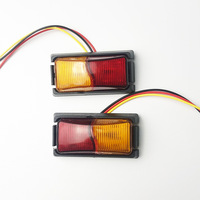 Luz LED de posición lateral bicolor rojo y ámbar, impermeable, para camión, remolque, luz de separación, indicador lateral, montaje con tornillos para camión y RV