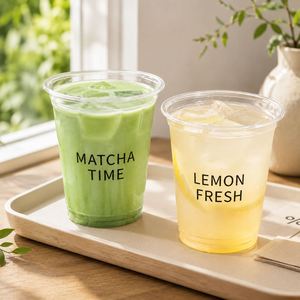 Gobelets en plastique PET transparents avec logo personnalisé pour matcha, thé au lait, jus de citron, boissons glacées, café à emporter, fournisseur d'emballages pour boissons froides - Product Image 6