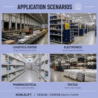 Forklift NOBLELIFT Operasi Senyap 1,5 Ton Baterai Kustom 48V/240AH Tinggi Standar 3m Forklift Elektrik Counterbalance 4 Roda