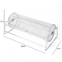 Panier de barbecue rotatif en acier inoxydable, cage de grillade en forme de tambour pour une cuisson uniforme des légumes, de la viande et des fruits de mer