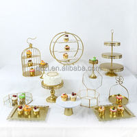 Présentoir à Dessert doré pour gâteau, 11 pièces, Set européen créatif de décoration pour pâtisserie, pause thé