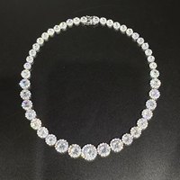 Micro Pavé Cubique Zircone 8MM Rose Tennis Chaîne Collier Hip Hop Bijoux Glacé Bling CZ Bijoux pour Femmes
