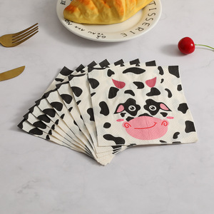 <b>Cow</b> Printed Paper Napkins 250mmx3250mm Square Disposable Tableware For Themed Party Decorations - Product Image 4