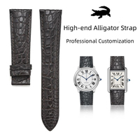 Bracelets de montre en cuir d'alligator pour Tissot Longines, bracelets de remplacement avec fermoir déployant, bracelet de montre authentique en croco