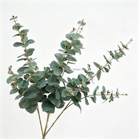 Ranting Eucalyptus Buatan Berkualitas Tinggi L-598, Daun Perak, Tangkai Panjang, Sentuhan Alami, Ramah Lingkungan, Bersertifikat CE, Cocok untuk Pernikahan