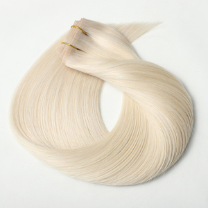 <span class=keywords><strong>Extensions</strong></span> de cheveux à clipser en PU sans couture de qualité supérieure, double épaisseur, blond décoloré, ultra-fines, trame de peau, Remy, pour salon - Product Image 5