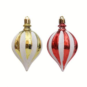 Décorations de Noël pour l'arrangement de la scène, ornements suspendus en forme de gourde peints électrolytiquement rouges et blancs - Product Image 1