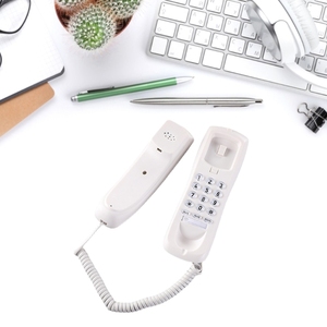 Mini téléphone fixe <span class=keywords><strong>filaire</strong></span> de bureau, téléphone <span class=keywords><strong>mural</strong></span>, fonctions de mise en sourdine, pause et recomposition pour la maison, l'hôtel, le bureau, la banque - Product Image 4