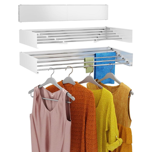 Home Folding Towel <b>Rack</b> 80cm Wall-mounted <b>Clothes</b> Drying <b>Rack</b> Retractable Space Saving <b>Clothes</b> Storage <b>Rack</b> - Product Image 3