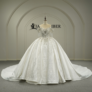 Robe de mariée bouffante vintage Jancember GT26007 avec broderie en satin et franges, style Sweetheart - Product Image 1