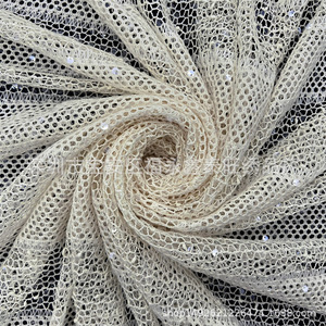 <strong>2026</strong> New Spring and Summer Mesh Sequin Embroidered PE <strong>Material</strong> Fine Pattern Women's Lace Fabric Fashion Wedding Dress Fabric - Product Image 3