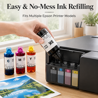 Encre de recharge pour imprimantes Epson Stylus T20 T21 TX100 TX200 TX210 T40W CX7300 CX8300 C79 C90 CX5900F CX5500 - Encre de teinture T0731 - T0734