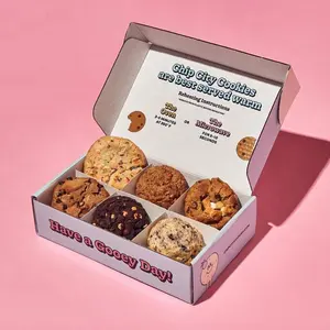 Bestseller Großhandel rosa Plätzchenbox Luxuskuchen Brot Donuts Sushi Gebäck Snack Bäckerei Plätzchen Papierverpackungsbox mit Einsätzen