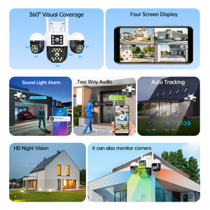 Caméra de sécurité CCTV WiFi 16MP, 4 objectifs, 4 écrans, <span class=keywords><strong>surveillance</strong></span> extérieure, caméra PTZ, vision nocturne, détection de mouvement, vision à distance - Product Image 3