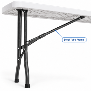Table en plastique robuste imperméable avec logo personnalisé pour mariage, banquet, restauration, fête, empilable, facile à ranger, pliable - Product Image 3