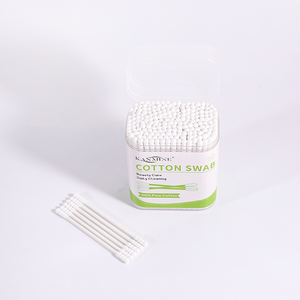 Écouvillons en coton blancs à double vissement, sans éclats, 200 pièces, avec tige en papier et boîte carrée, échantillons gratuits - Product Image 5