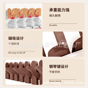 <b>Wooden</b> Wall Mounted <b>Coat</b> Rack Round <b>Hook</b> Entryway Clothes Holder Multipurpose Easy Install - Product Image 3