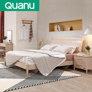 Bois, meuble <span class=keywords><strong>de</strong></span> lit moderne <span class=keywords><strong>de</strong></span> 1.8M, lit en chêne blanc, avec <span class=keywords><strong>table</strong></span> <span class=keywords><strong>de</strong></span> <span class=keywords><strong>chevet</strong></span>, bon marché - Product Image 4