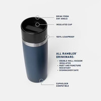 Nuevo Vaso Térmico de Viaje Ecológico de Acero Inoxidable de Doble Pared y 16 oz, con Aislamiento al Vacío, Experiencia de Bebida de 360°
