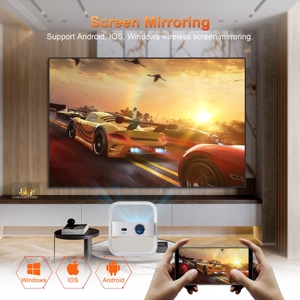 Projecteur de jeux vidéo Smart TV Android 14, 500 ANSI lumens, home <span class=keywords><strong>cinéma</strong></span>, résolution native 1080p, projecteur LED LCD WiFi à courte focale - Product Image 2