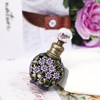 Botol parfum bunga logam 6ml botol isi ulang minyak esensial kaca kosong hadiah Dekorasi Rumah #57377