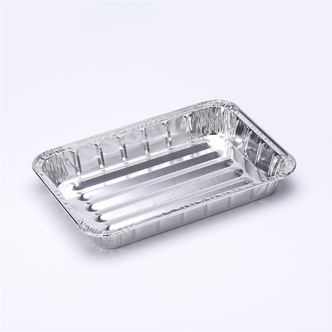 Premium Custom Logo Aluminum Foil Containers, 500ml Rectangular Trays for Catering Branding