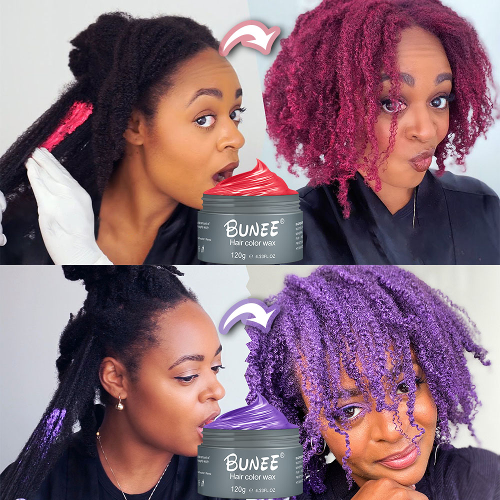 120g BUNEE マット仕上げ シルバーグレー 一時染毛ワックス ヘアカラー