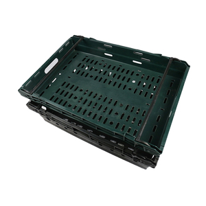 Heavy duty plastic container with attached lids nestable and stackable plastic tote moving boxes crate