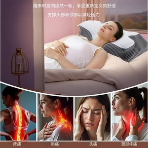 Almohada de Soporte Cervical Especializada con Núcleo de Espuma Viscoelástica, Tamaño Individual, Anti-Ronquidos, Forma de Mariposa, para Uso en el Dormitorio - Product Image 2