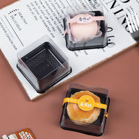 Boîte de récipient à Cupcake carré Transparent en plastique Pet, Mini dôme Transparent, boîtes à muffins de lune