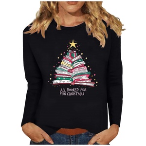 Spot europeo e americano sito web indipendente <span class=keywords><strong>natale</strong></span> vendita calda girocollo da <span class=keywords><strong>donna</strong></span> a maniche lunghe modello di <span class=keywords><strong>t</strong></span>-<span class=keywords><strong>shirt</strong></span> personalizzato - Product Image 6
