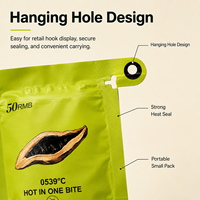 Pochette d'emballage personnalisée pour noix de bétel avec languette de suspension, fermeture éclair refermable, sac souple de qualité alimentaire, OEM ODM
