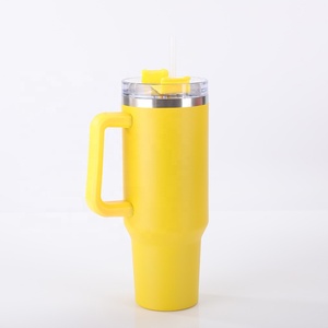 Tasses à café de voyage en acier inoxydable avec couvercle et paille, gobelets isothermes <span class=keywords><strong>Stan</strong></span> 1.0 avec poignée 40oz - Product Image 4