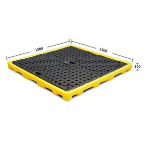 Spill Containment Pallet 4 Drum Hot Sale 1300x1300x100mm 80L Chemical Spill Control Pallet Safe And Durability