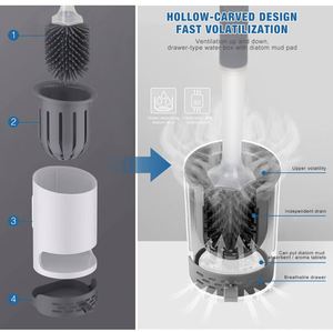 Cepillo de Limpieza para Inodoro de Plástico Suave PP TPR con Dispensador de Jabón Líquido, Cepillo para Baño con Dispensador de Jabón - Product Image 5