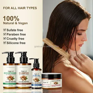 OEM Hair Care Set Sulfate Free Natural Biotin Argan Oil Hair Mask Oil Anti Loss Hair Growth Shampoo And Conditioner Product Set