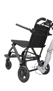 Cadeira de Rodas Leve Portátil Dobrável para Idosos e Deficientes, Carrinho de Reabilitação Ultramanual para Viagens de Avião - Product Image 3