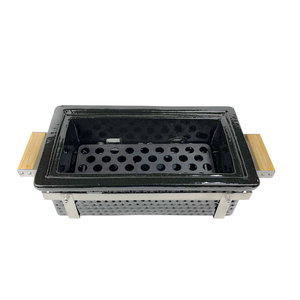 Auplex Square Hibachi Japanese Charcoal Ceramic Kamado Grill for Indoor or Outdoor <strong>BBQ</strong> <strong>Camping</strong> - Product Image 2
