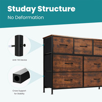 Commode moderne à 7 tiroirs - Meuble de rangement pour salon, chambre, couloir, placard et organisation de bureau