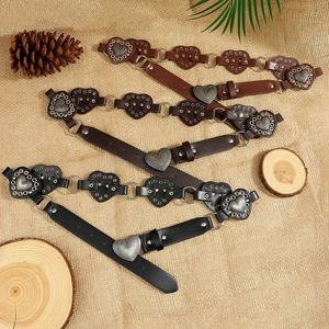 <span class=keywords><strong>Ceinture</strong></span> pour <span class=keywords><strong>femme</strong></span> style rétro <span class=keywords><strong>chic</strong></span> western Y2K avec rivets, boucle à anneau vintage, boucle à ardillon, motif géométrique en alliage, style Amérique du Sud - Product Image 3