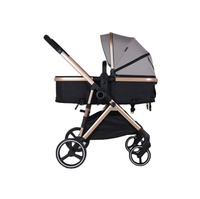 Poussette de luxe 3 en 1 avec siège auto, landau haute couture, châssis en alliage d'aluminium, siège réversible pour nouveau-né