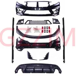 Front & Rear Bumper Grille Side Skirt Body Kits PP Plastic Upgrade Parts For CIVIC 2006 - 2020 FC450