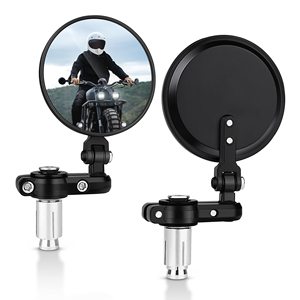 Espejos Retrovisores Redondos Plegables para Motocicleta, Espejos Laterales de Vidrio Negro para Moto - Product Image 5