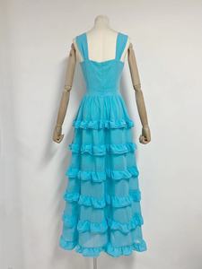 Français <span class=keywords><strong>Vintage</strong></span> Sexy élégant licou <span class=keywords><strong>gaine</strong></span> ventre gâteau ourlet longue épissage couleur unie robes tenue décontractée pour les femmes - Product Image 6