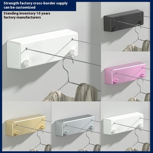 Vente en gros corde <span class=keywords><strong>à</strong></span> <span class=keywords><strong>linge</strong></span> double télescopique non perforée intérieur/<span class=keywords><strong>extérieur</strong></span> balcon étendoir pôle <span class=keywords><strong>à</strong></span> <span class=keywords><strong>linge</strong></span> en plastique - Product Image 5