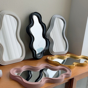Wall-Mountable INS Modern Style Wave Cloud Makeup <strong>Mirror</strong> Tray 3mm Thick <strong>Plastic</strong> for Home &amp; Dressing Photos - Product Image 1